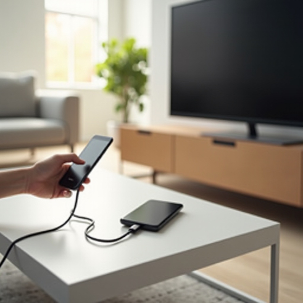 как да предавате жичен телефон на телевизор чрез USB-C