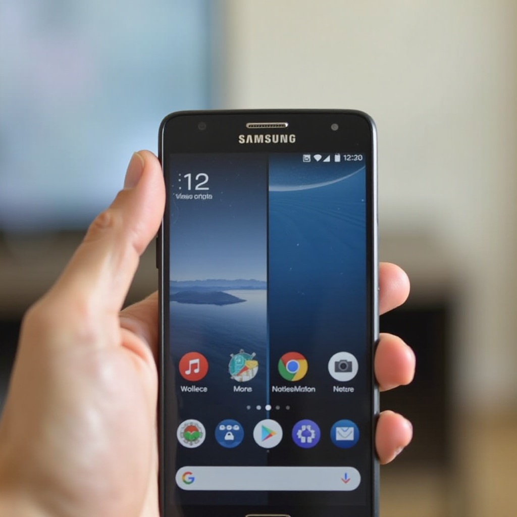 ecran divizat pe telefonul samsung