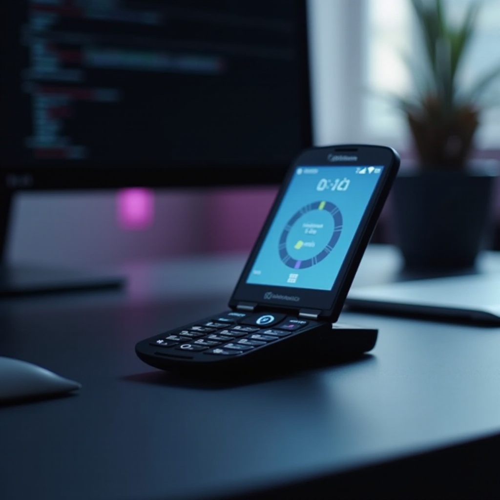 usamobile warp light pe un telefon cu clapetă